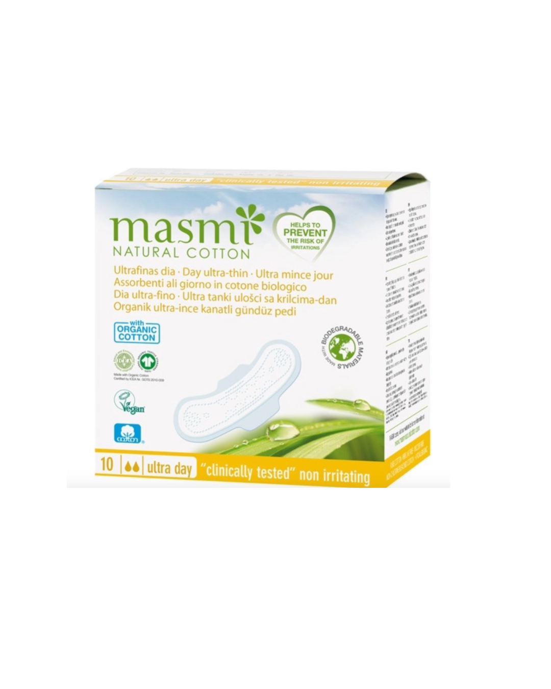 Masmi Organic Cotton Day Pads with Wings 10 units