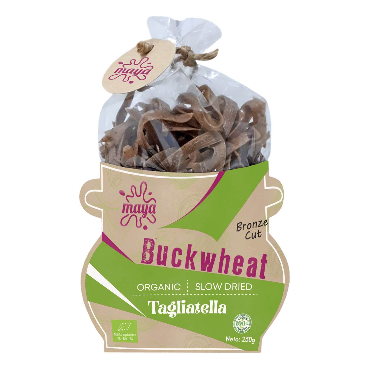 Buchweizen-Tagliatelle, langsam getrocknet, Bronzeschnitt – 250g