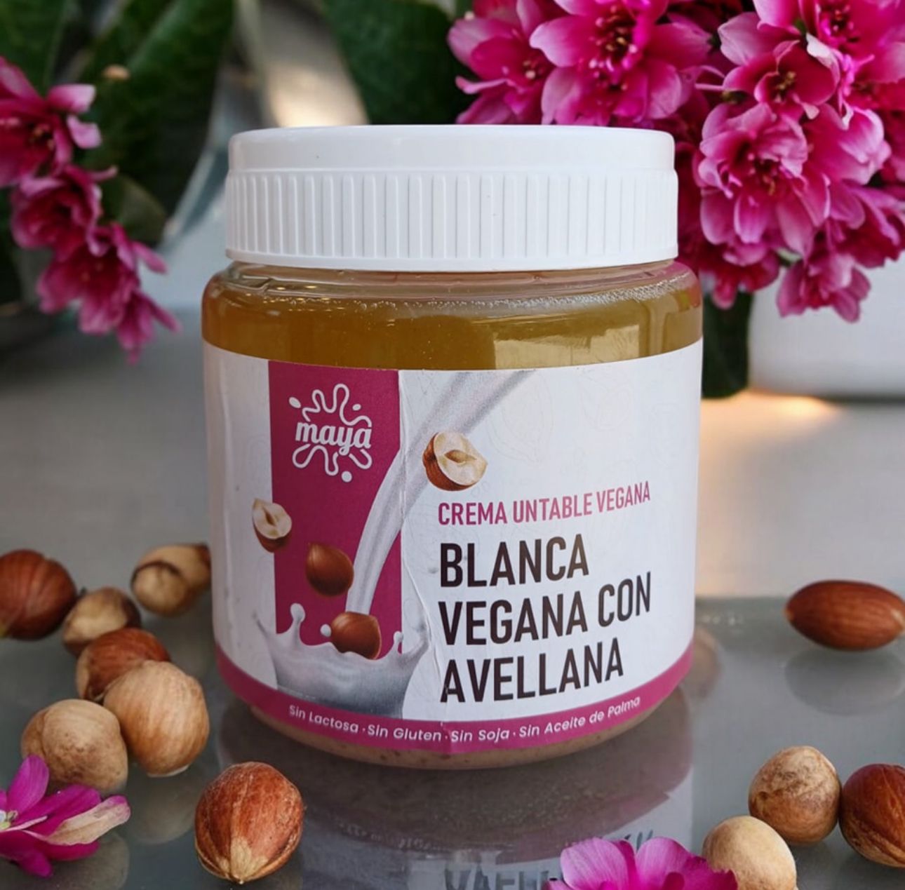 Crema Untable Blanca Vegana con Avellana