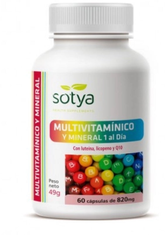 Multivitaminico y mineral 820mg 60 capsulas Sotya